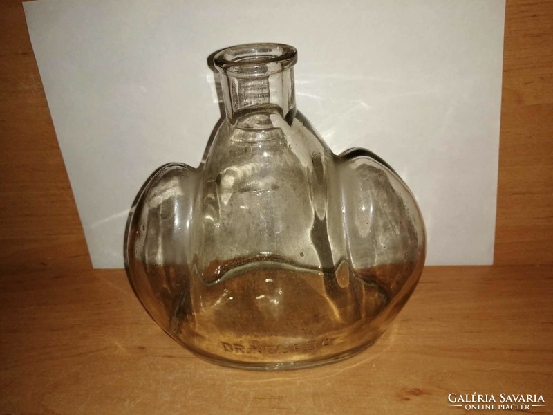 Dr. Noseda különleges formájú vastag falú üveg palack - 17*17 cm (27/d)