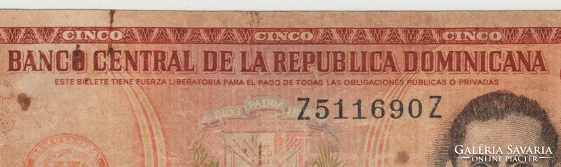 Dominica 5 pesos 1988