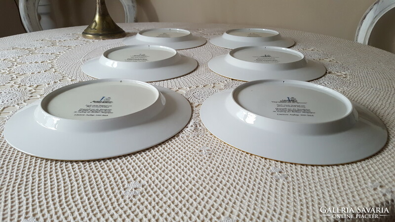 6 Pcs. Kpm limited edition porcelain wall plate, decorative plate