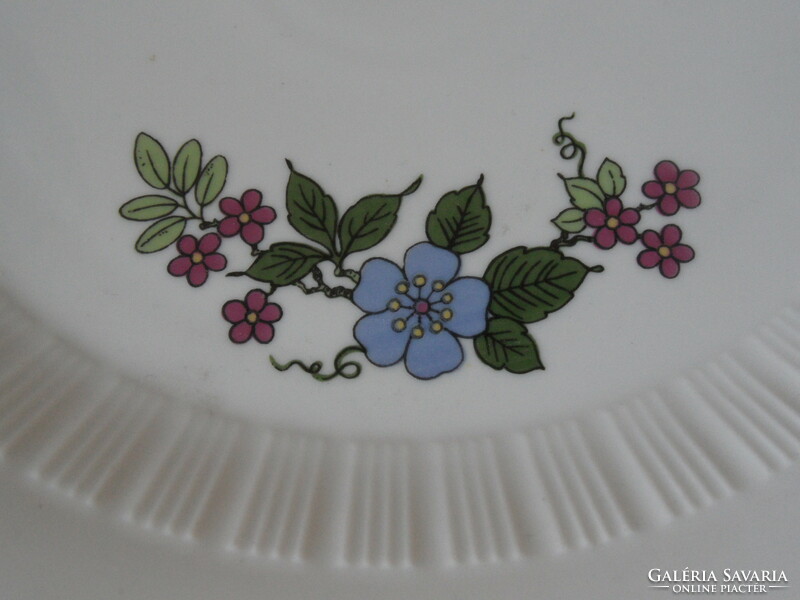Virágmintás porcelán süteményes tál, kínáló ( NDK )