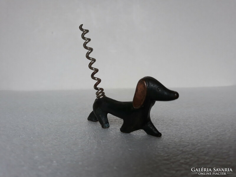 Retro bronze dachshund corkscrew