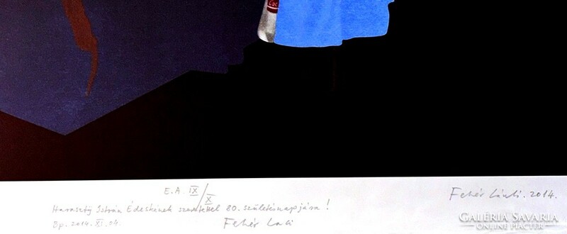 László Fehér (1953-) - homeless man's dinner, screen print, signed, e.A. X/x (100x70cm)