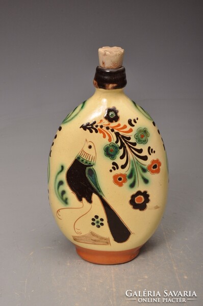 Mezőcsát painting bottle with bird inscription Karcagi. With verses.