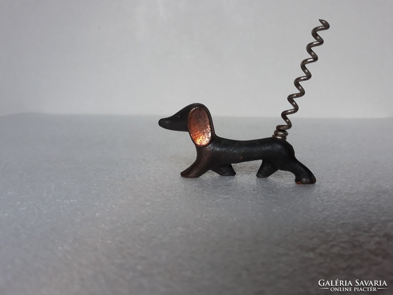 Retro bronze dachshund corkscrew