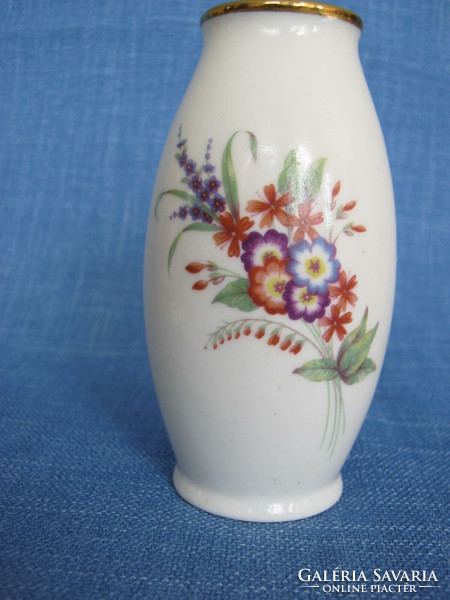 Kézi festésű Hollóházi porcelán virágos váza