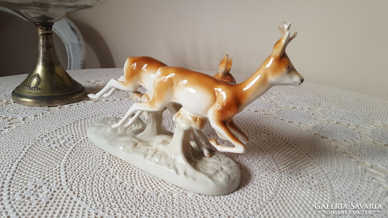 Royal dux porcelain deer pair