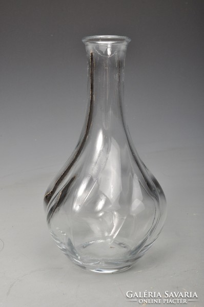 Retro artistic twisted pattern glass vase, flawless. 17 Cm
