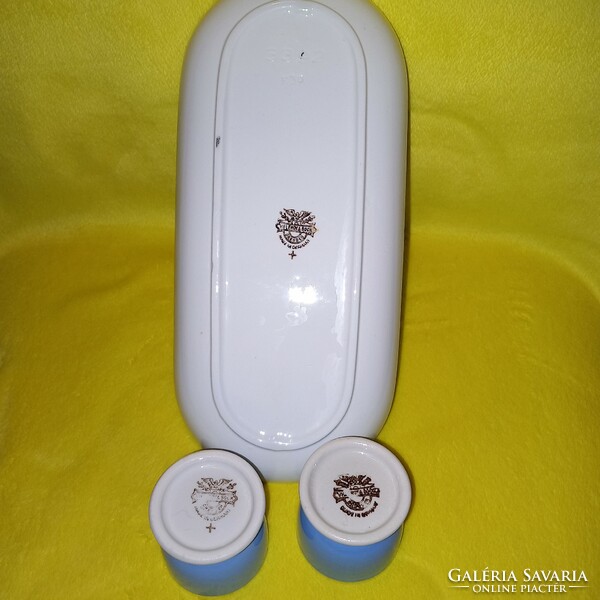 Old villeroy & boch (dresden), numbered set of 3 boiled egg holders.