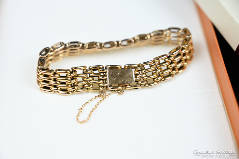 Wonderful art deco monarchy 14k gold bracelet