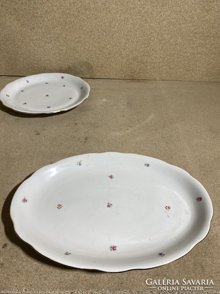 Zsolnay steak bowl, 2 pieces, porcelain, 30 cm diameter and 36 x 26 cm. 2217