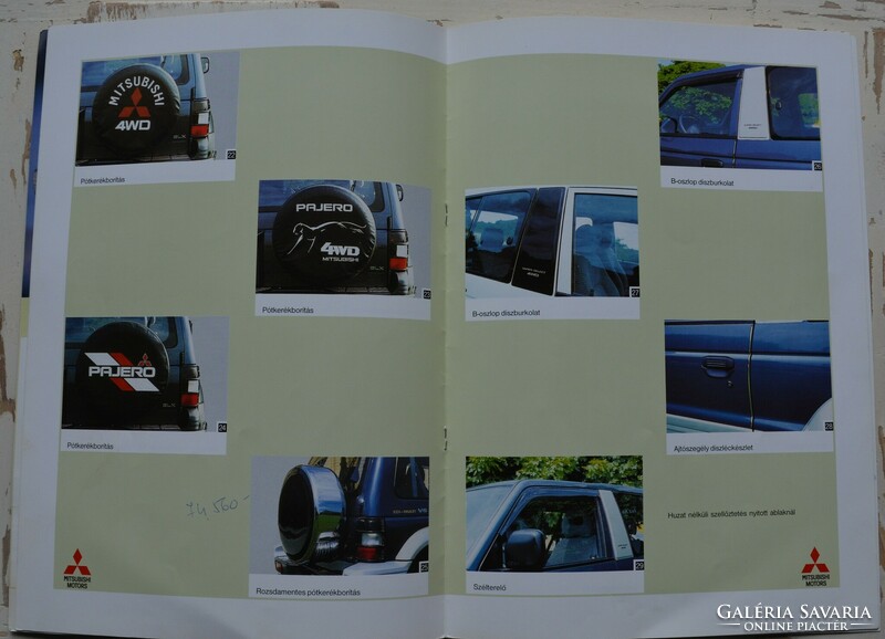 Mitsubishi pajero original accessories brochure in Hungarian