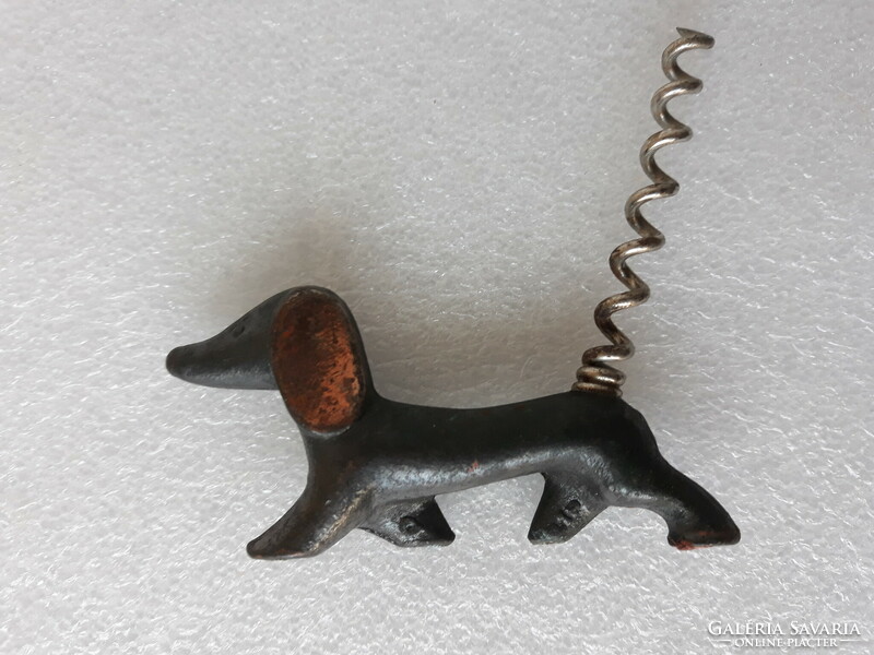 Retro bronze dachshund corkscrew