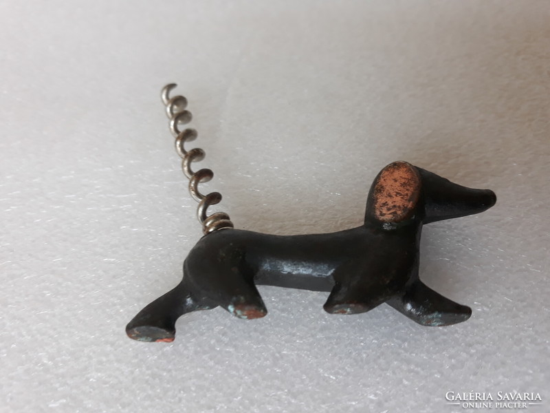 Retro bronze dachshund corkscrew