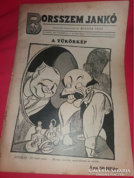 Antik BORSSZEM JANKÓ közélet politika humor szatirikus hetilap újság 1928 / 30-36 számok 8 db EGYBEN