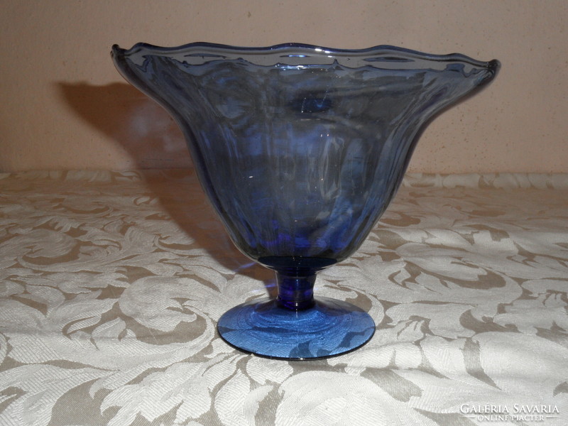 Blue glass base bowl, offering