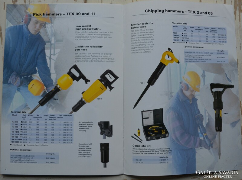 Atlas copco air compressor and air hammer brochure 3 pcs