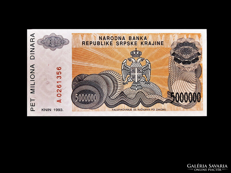 Unc - 500,000 dinars - Croatia - 1993