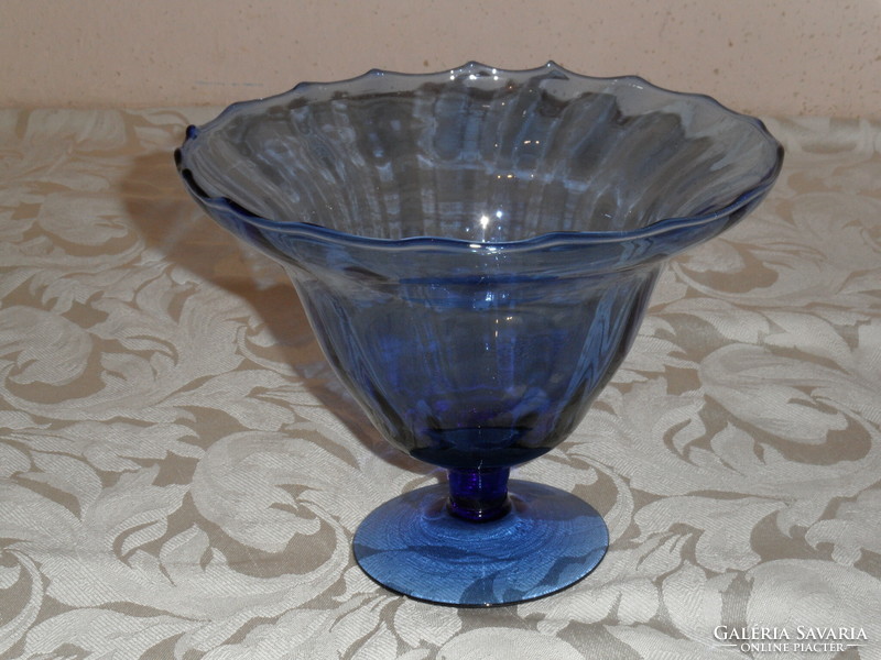 Blue glass base bowl, offering