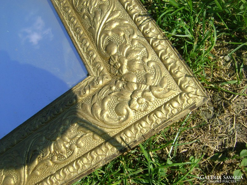 Korabeli igen antik fa keret tükörrel :69,5 x 52 cm