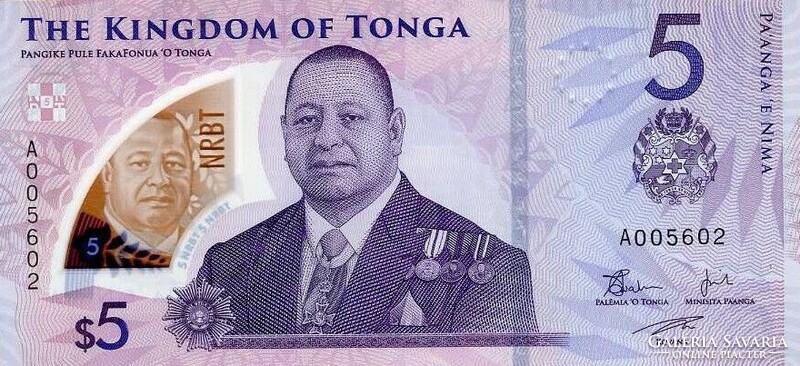 Tonga 5 pa'anga, 2023, unc banknote