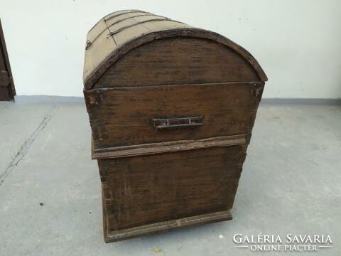 Antique renaissance large hardwood chest with iron fittings, the locking mechanism is missing 3917