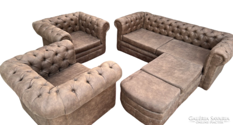 Chesterfield-style 5-piece sofa set