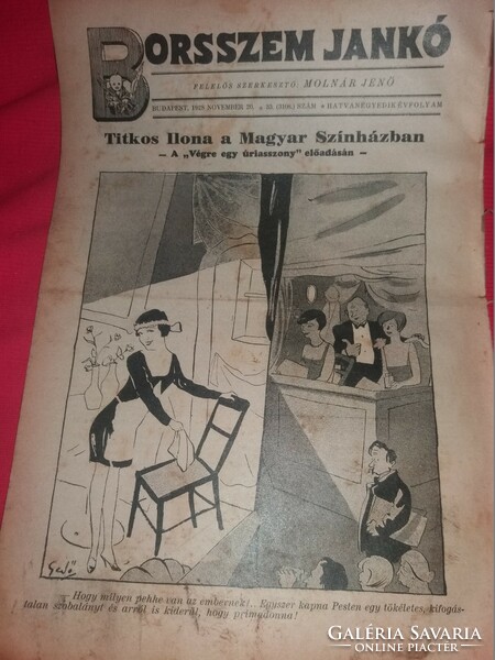 Antique Borszem Jankó public life politics humor satirical weekly newspaper 1928 / issues 30-36 8 in one