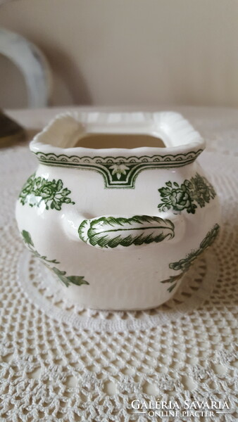 Antique English mason's earthenware sugar bowl