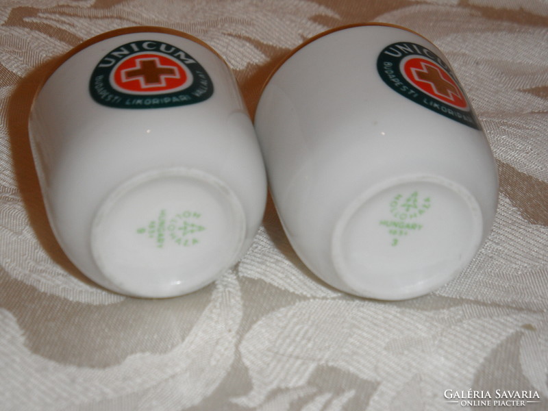 Hollóháza unicum porcelain cup, liqueur glass (2 pcs.)