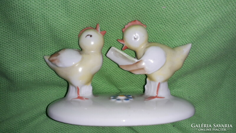 Fairy art deco metzler & ortloff ilmenau porcelain figure chicks singing from sheet music 6 x 9cm