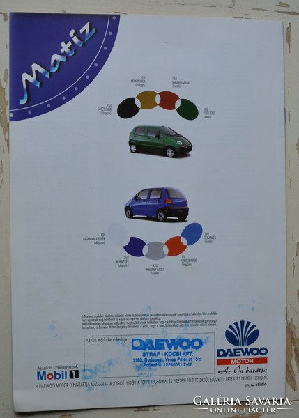 Daewoo matiz brochure in Hungarian