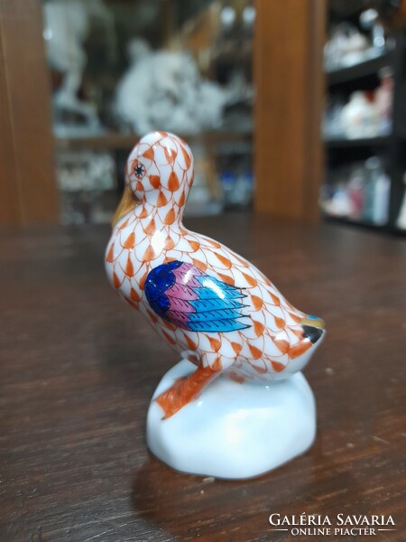 Herendi Pikkelyes Kacsa Porcelán Figura.6.5 cm.