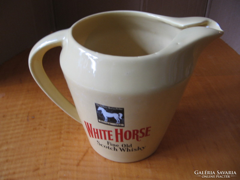 Retro white horse scotch whiskey water jug, made in England