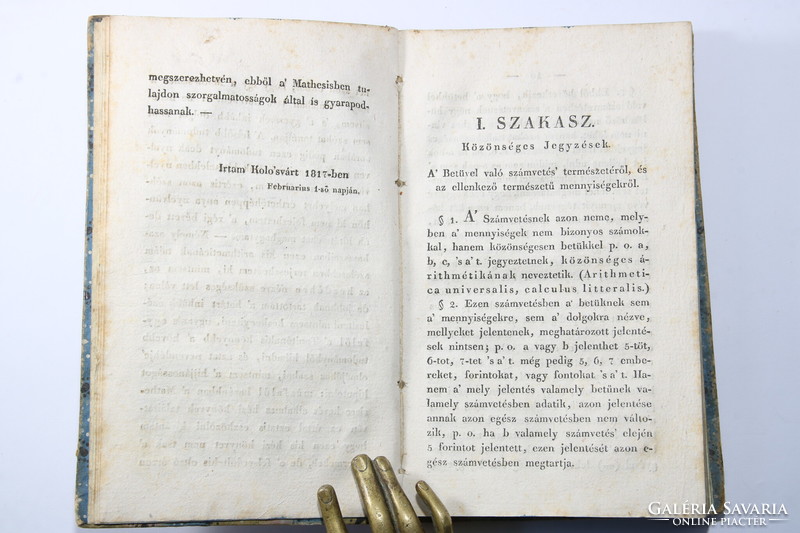 1833 - Méhes Sámuel - Közönséges Arithmetica  Korabeli félbőr kötésben - Szép!