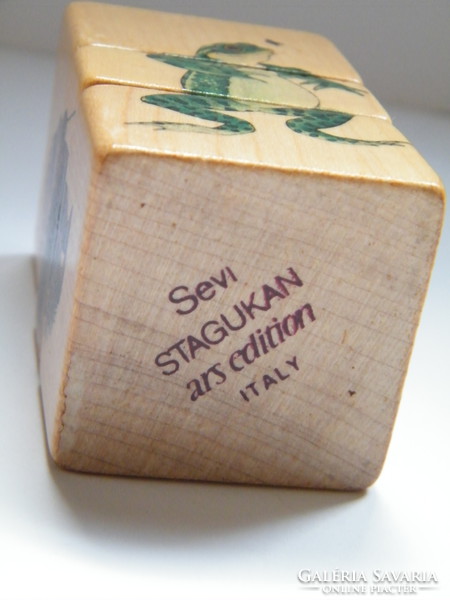 Vintage sevi stagukan rotating wooden toy, dice