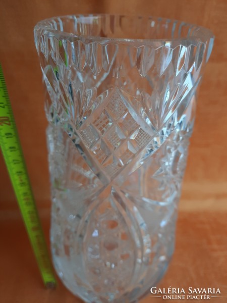 Large polished crystal vase 25 cm high