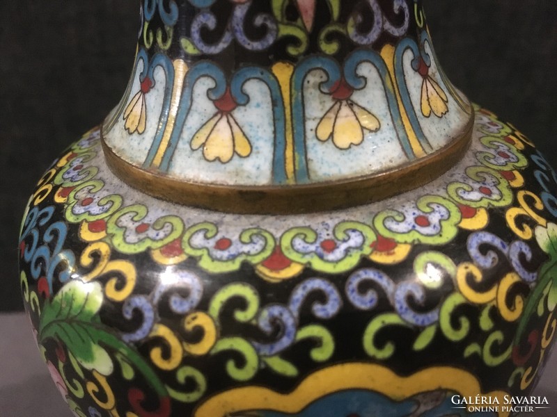 Antique bronze fire enamel Japanese vase!!!! 22X10 cm!!!!