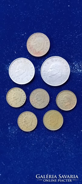 8 db régi török pénzérme 1987-1990