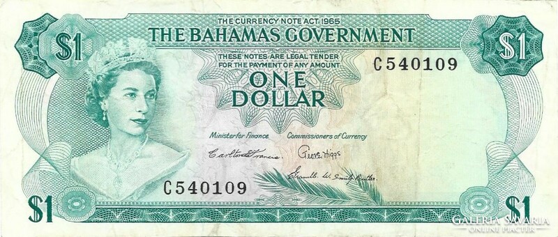 1 Dollar Bahamas 1968 3. Signature