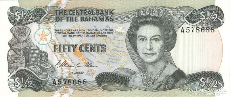 1/2 Dollar 0.5 50 cents Bahamian Islands 1984 unc