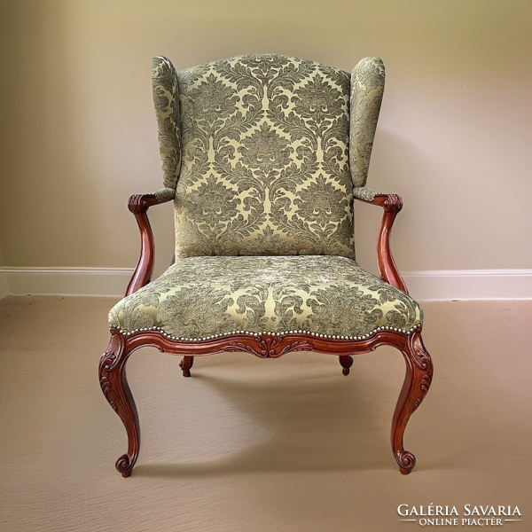 Unique classic style reading armchair - winged armchair