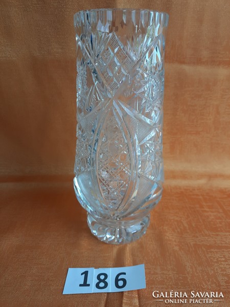 Nagyméretű csiszolt kristály váza  25 cm magas