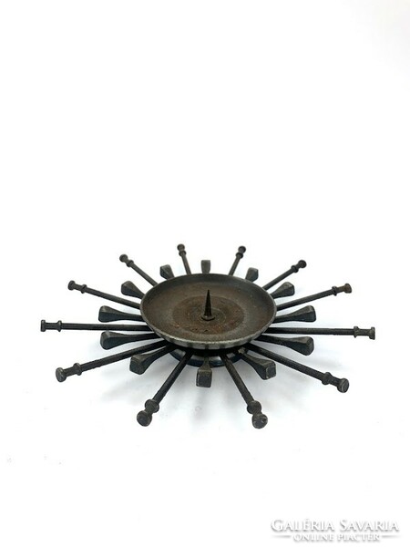 Craftsman sun-shaped bronze candle holder - 4763