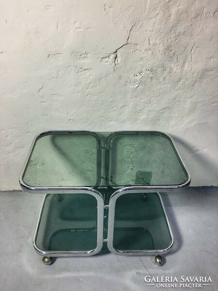 Modern mid century chrome and glass design cart 1970's / 1980's - 50656