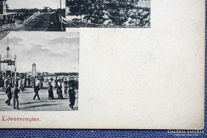 Alag (Dukeszi) - horse racetrack montage photo postcard around 1900
