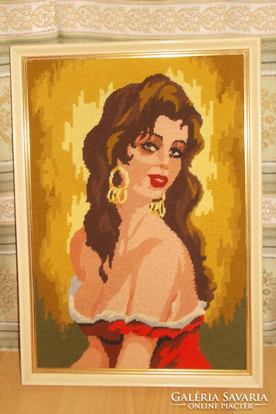 Gobelin kép,keretezve.55x39cm Carmen.