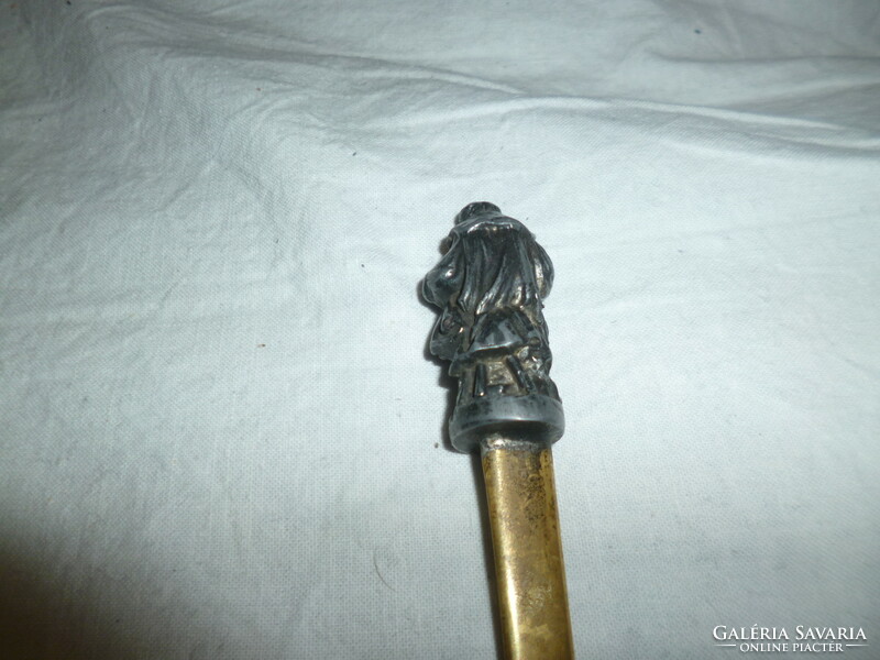 Antik fém levélbontó kés szobor figurával