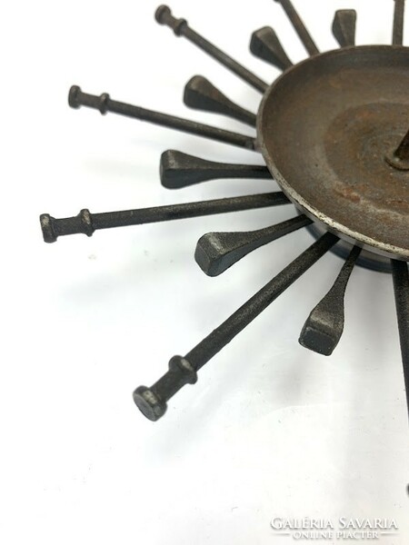 Craftsman sun-shaped bronze candle holder - 4763