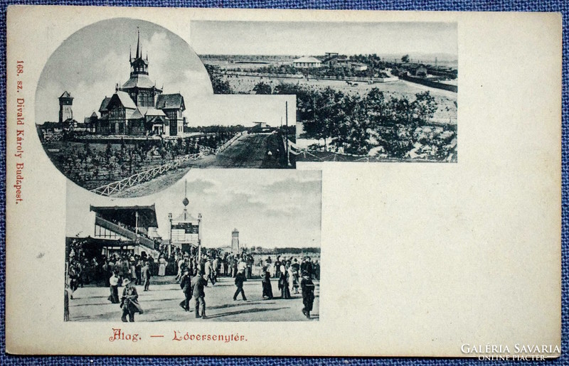 Alag (Dukeszi) - horse racetrack montage photo postcard around 1900