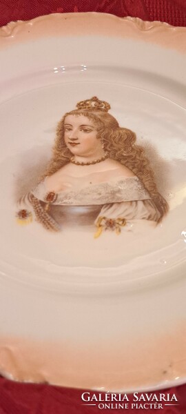 Antique porcelain plate, queen decorative plate (l4457)